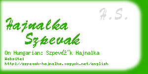 hajnalka szpevak business card